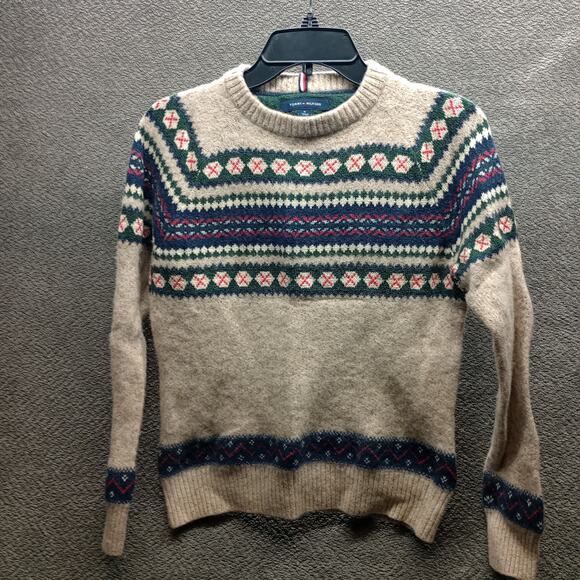 Tommy Hilfiger Men Lambswool Fair Isle Crewneck Holiday Sweater - Picture 1 of 8